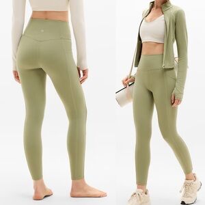 NWT Athleta Salutation Stash High Rise Pop Stitch 7/8 Legging Eucalyptus Bone